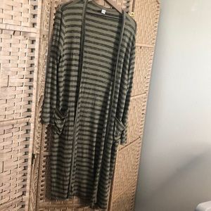 NWOT Green stripe duster cardigan